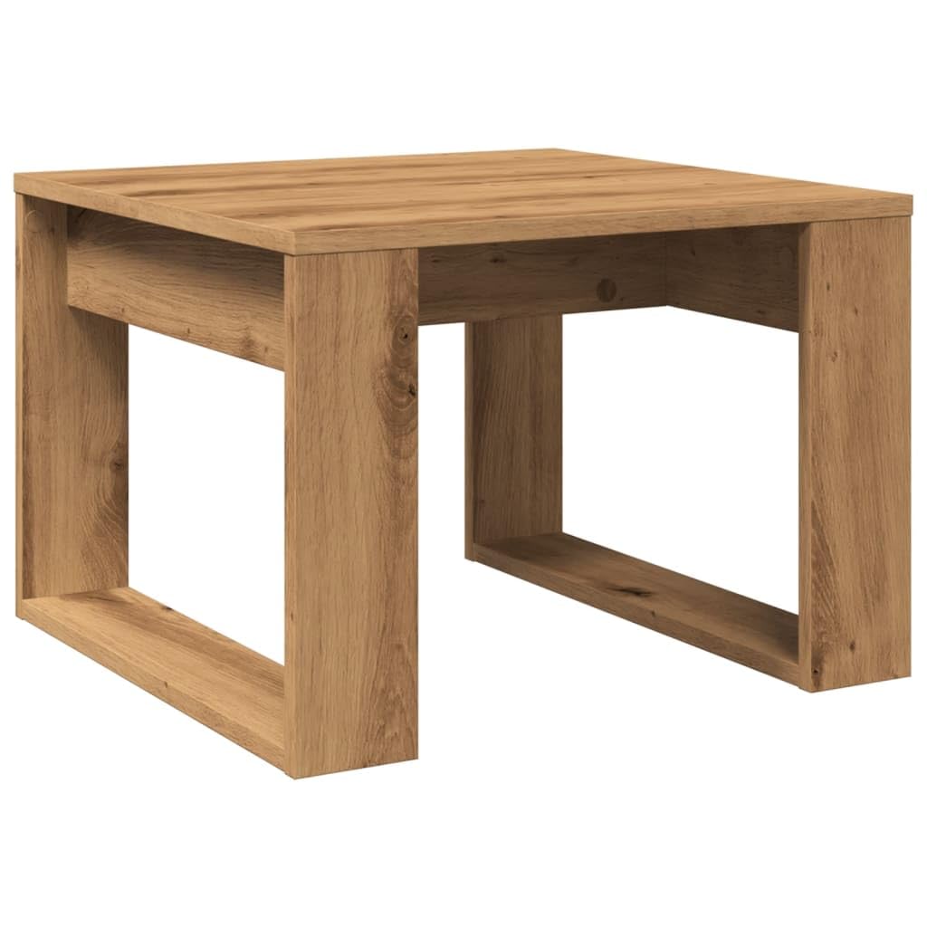 Table d appoint chêne artisanal 50x50x35 cm bois d ingénierie