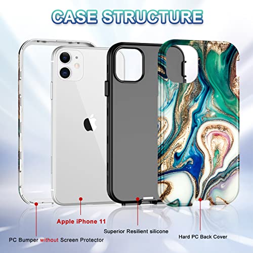 Coque iPhone 11 antichoc intégrale 3 en 1 rigide et silicone bleu sable - 2