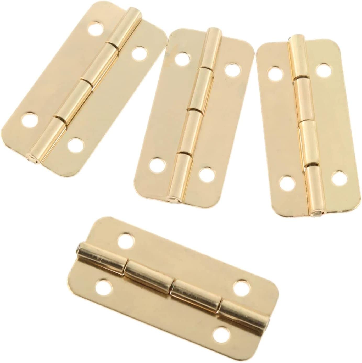 10 szt. 37 x 17 mm złote drzwi meblowe do pudełka biżuteria skrzynia prezent wino drewniane pudełko obudowa domek dla lalek zawias drzwi ze śrubami zawiasy