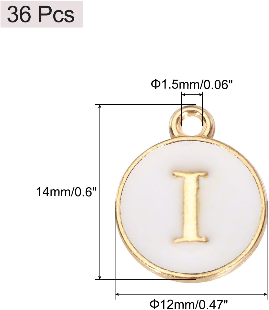 MECCANIXITY Pendants Letter Charm Initial Charm Double Sided Alphabet for DIY Necklace Bracelet Earrings Jewelry Making - Image 2