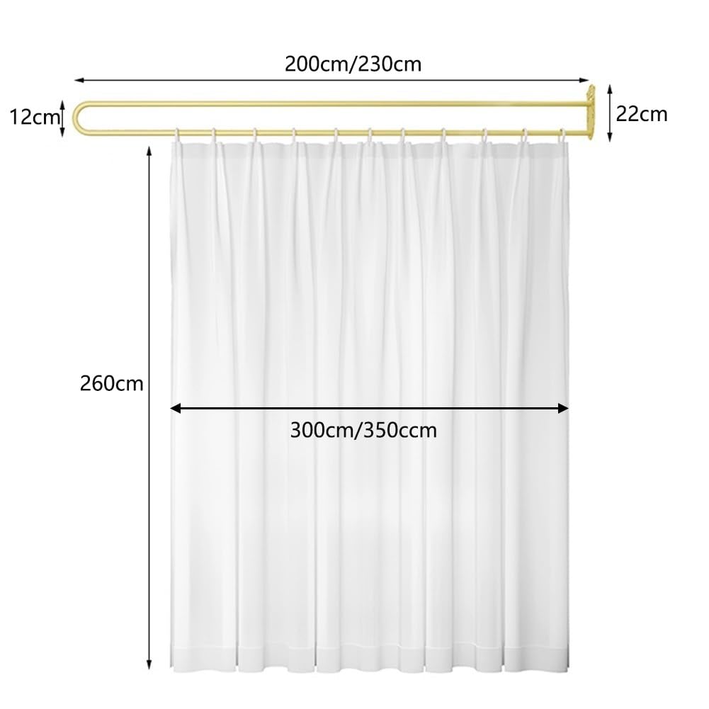 Tenda per la privacy – Garza opaca che trasmette la luce per binario a forma di U, design elegante, ideale per la decorazione della casa e del salone