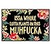 ZUYOENCO Front Door Mat Indoor Entrance, ISSA Whole Lotta Plants in This muhfucka Front Door Mat Funny Welcome Mats for Front Door Indoor Outdoor 23.6X15.7 Inch