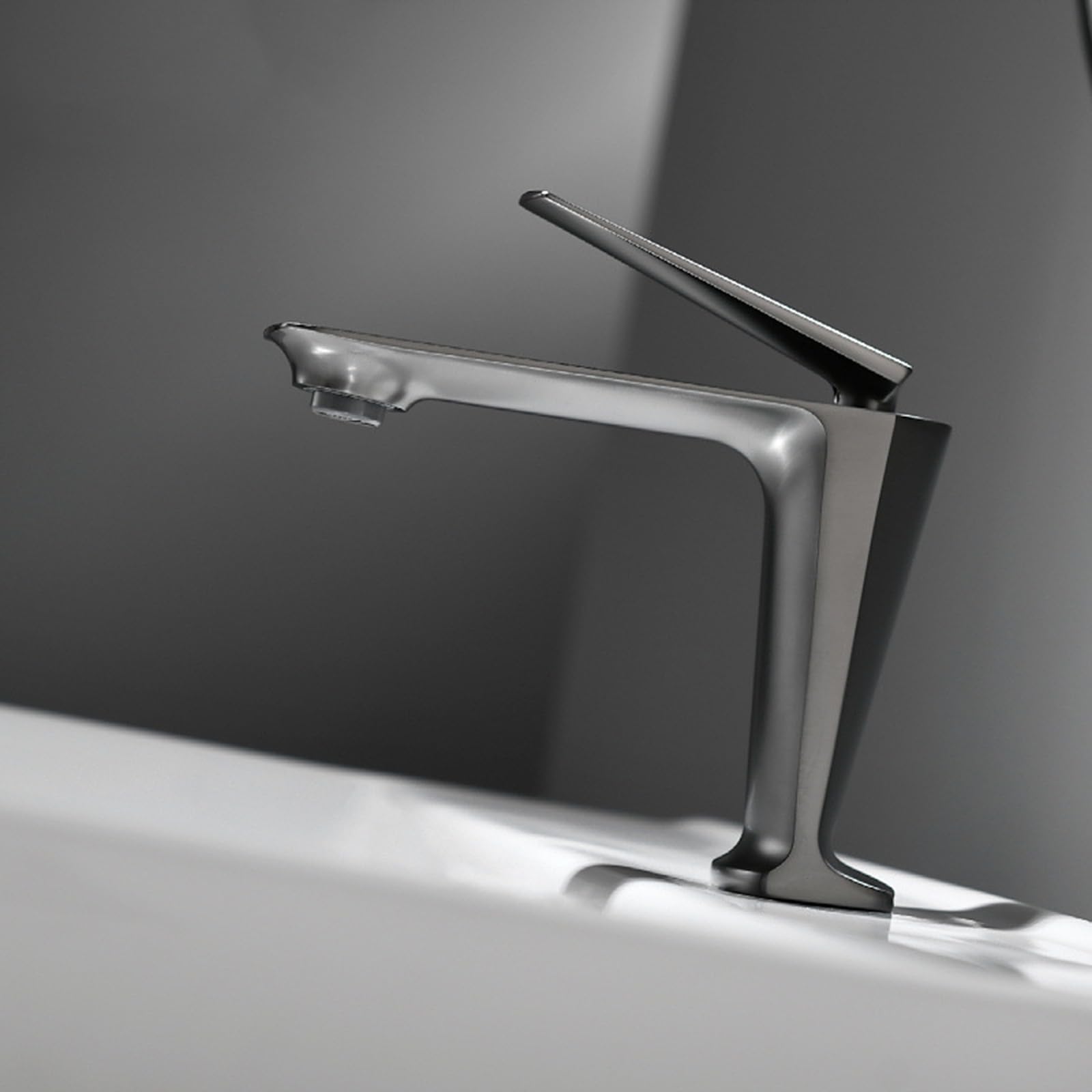 Grifos para Lavabo De Baño, Color Gris, Mezclador De Agua Fría Y Caliente De 1 Orificio, Grifo De Baño G1/2.