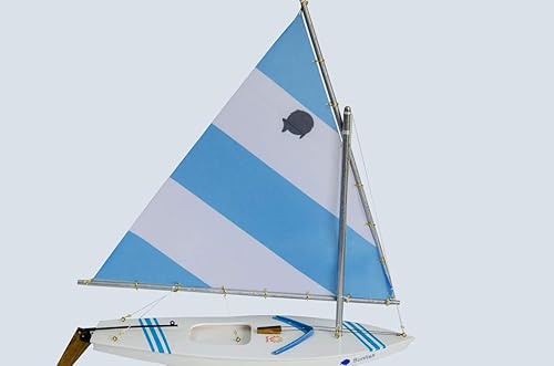 Miniatura 3 de LK Decoración de barco de vela modelo Sunfish de madera 16"-9