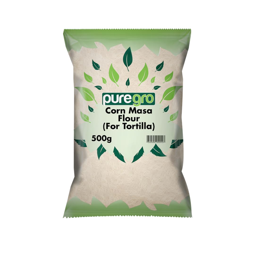 Puregro Corn Masa Flour | Premium Quality | Smooth and Fine Texture | Ideal for Tortilla Chips | Corn Flour | Tortillas | Can be Used as Thickner | Pack of 1 | Weight 500g