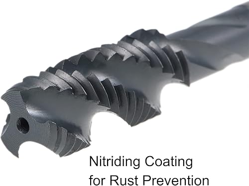 Vista 5 de uxcell M12 x 1,75 espiral flauta roscada, máquina métrica roscado HSS nitruración revestido, vástago redondo con extremo cuadrado, tolerancia H2