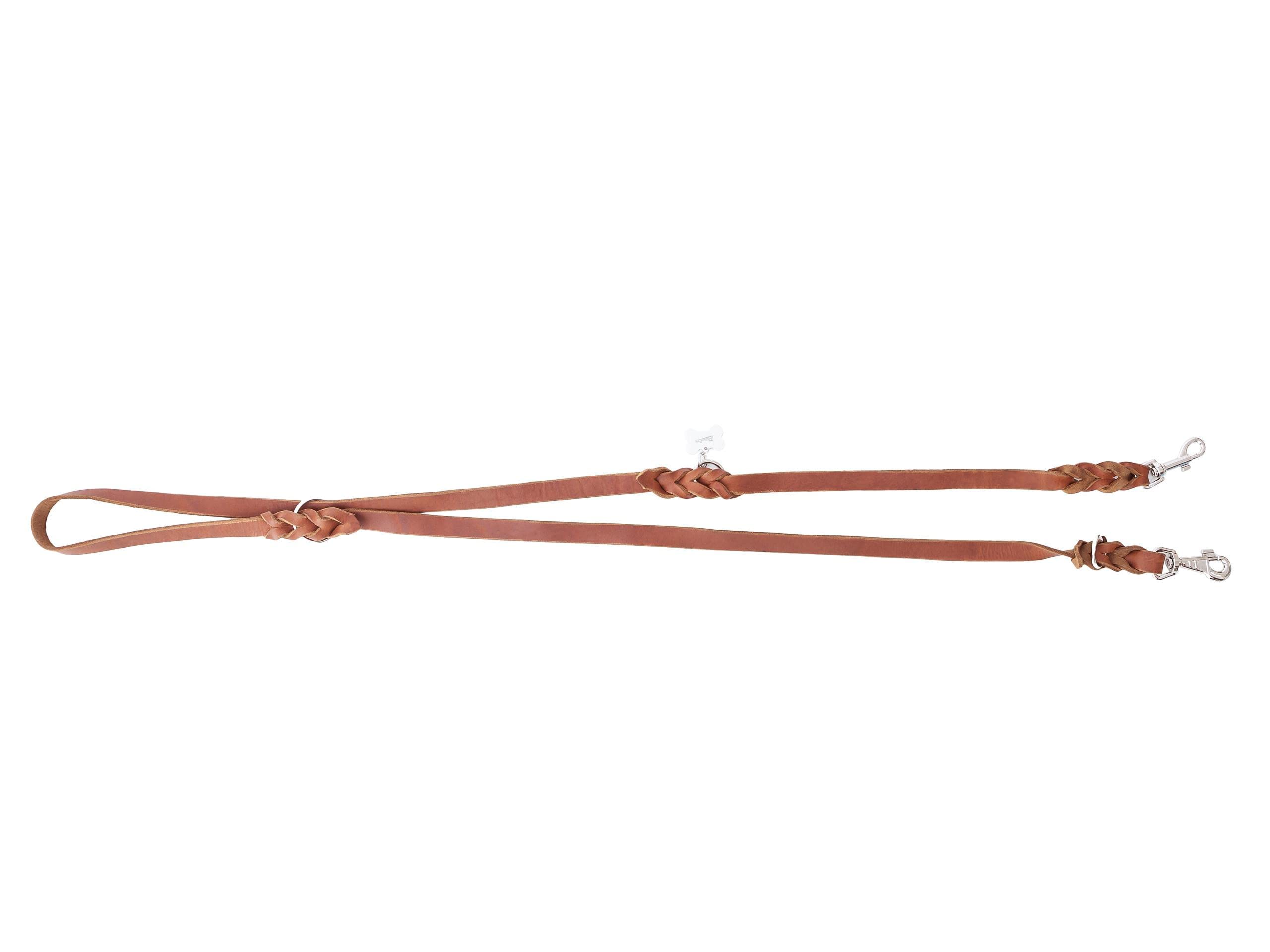 Correa de Piel Ajustable para Perros, Correa de Cuero, Correas Perros, Ajustable Varias Veces, Marrón Claro