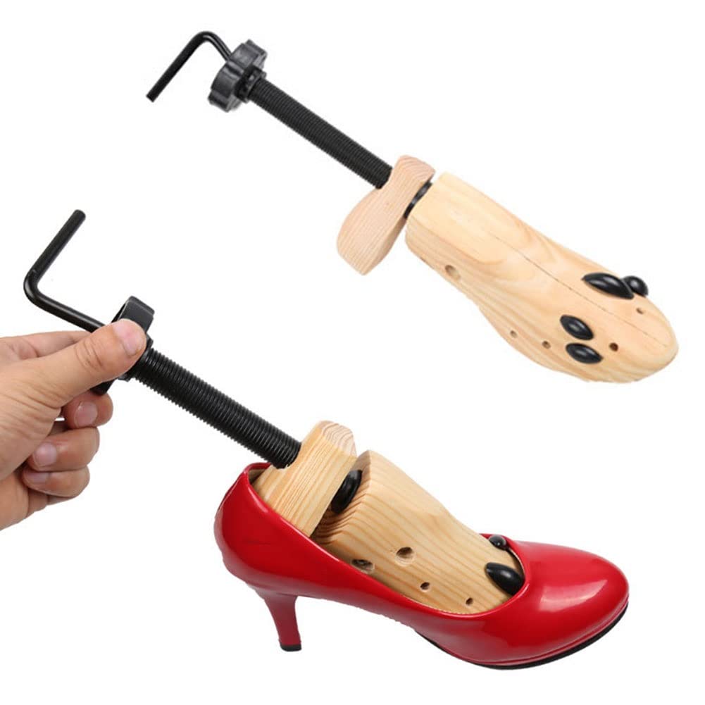Kobiety Mężczyźni Regulowane Buty Ekspander Rozciągacz do Butów Wysokie Obcasy Drewniany Dwukierunkowy Stojak Na Haluksy Shaper(L)