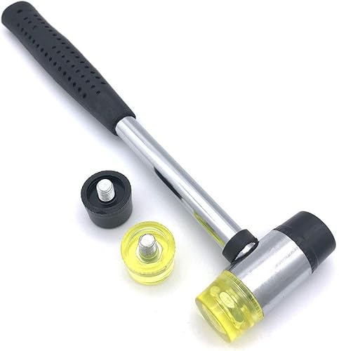 MIKMAYTOO Martillo pequeño de plástico y goma con 2 puntas de cabeza para joyeros, niños o mujeres, martillo de goma suave de doble cara para joyas,