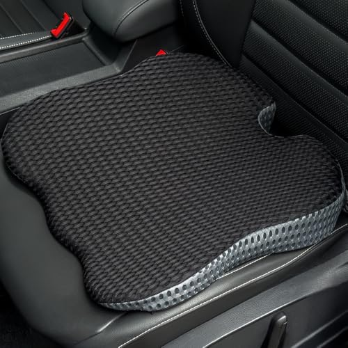 FOUNDCOOL Coussin de Siège Auto Universel en Mousse à Mémoire de Forme, Siege Ergonomique Rehausseur Adulte pour Conducteur, Confort pour Voiture, Bureau et Fauteuil Roulant