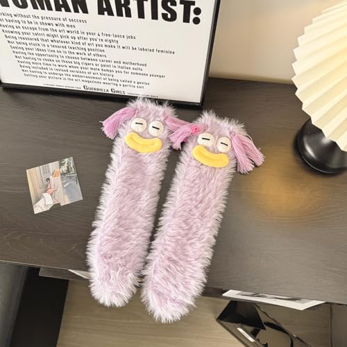 Image of TFTSR Crazy Funny Fuzzy Silly Socks for Kids Women,Girls Fluffy Slipper Novelty Fun Socks,Boy Men Cute Cozy Soft Animal Socks