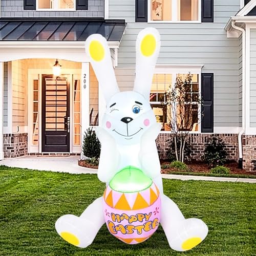 5FT Easter Inflatables Decorations, with Easter Egg & LED