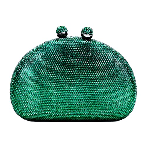 Image of UMREN Women Sparkly Rhinestone Evening Bag Crystal Clutch Purses Glitter Shell Shaped Handbag Wedding Prom Shoulder Bag