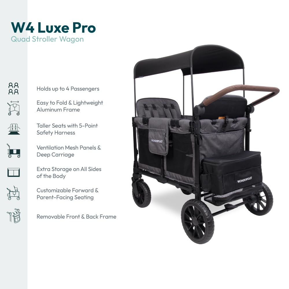 WONDERFOLD W4 Luxe Pro Stroller Wagon (4 Seater) - Collapsible