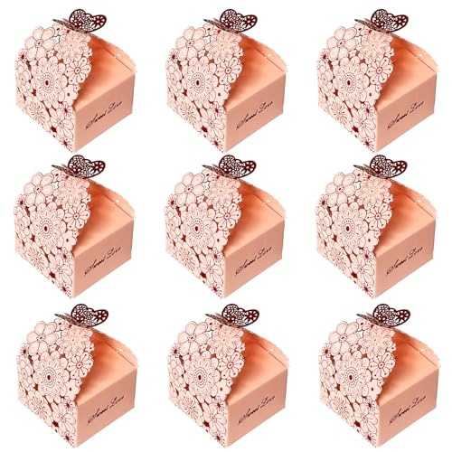 Fayemint 30 Pièces Boîtes à Bonbons en Papier Creux, Motif à Fleurs Boîtes de Bonbons en Papier, Motif à Fleurs Boîtes Cadeaux de Bonbons, pour Mariage, Fêtes...