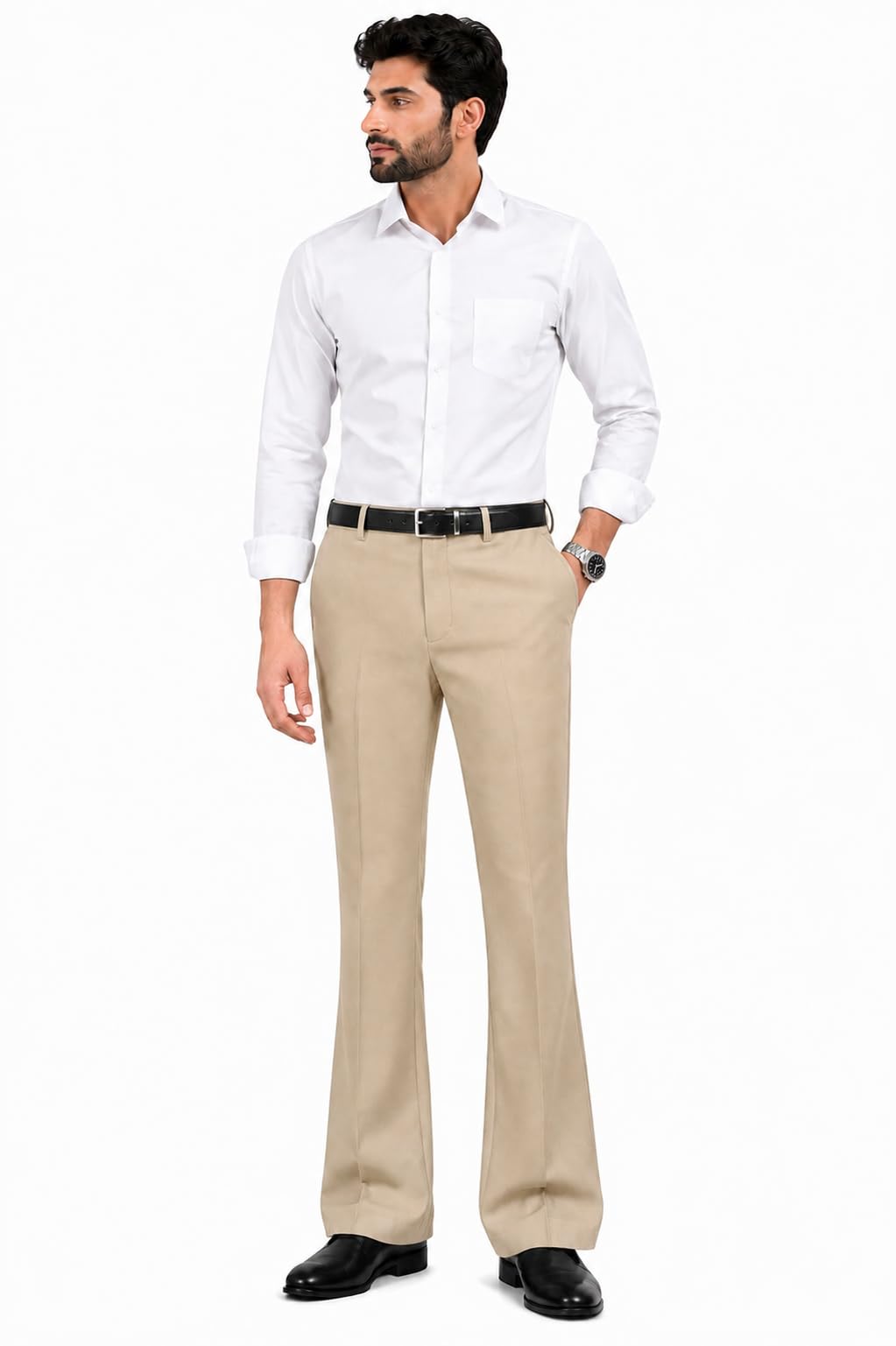 Men’s Bootcut Fit Pants | Stylish Flared Bottom Trousers for Men | Comfortable Mid-Rise Formal & Casual Pants | Smart Stretchable Everyday Wear-picture-16