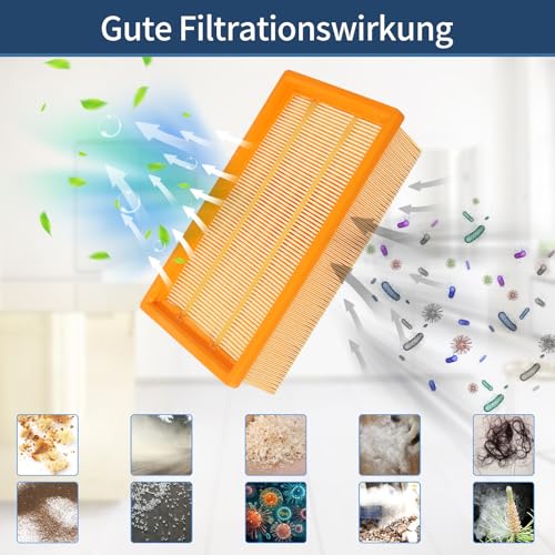 2 Filter für Bosch Gas 35 L,M SFC,AFC Professional Staubsauger, Flachfaltenfilter für NT 25/1 Ap