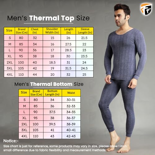 Image of FF Winter Wear Thermal Upper Vest and Bottom Lower Warmer Combo for Men Long Johns Underwear Set