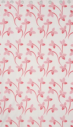 Image of Floral Printed Home Decor Curtains for Living Room, Bedroom Doors and Windows Panel, Parda, Eyelets Hanging, Pink, 4 x 6 Feet, 1 Piece