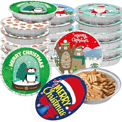 WorldBazaar Christmas Disposable Food Containers 36PCS Cover