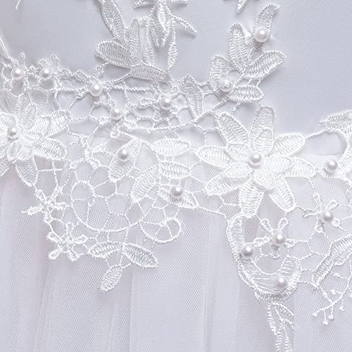 Flower Girl Vintage Long Embroidery Lace Floral Dress for Kids Princess Wedding Bridesmaid Communion Puffy Tulle Maxi Gown4