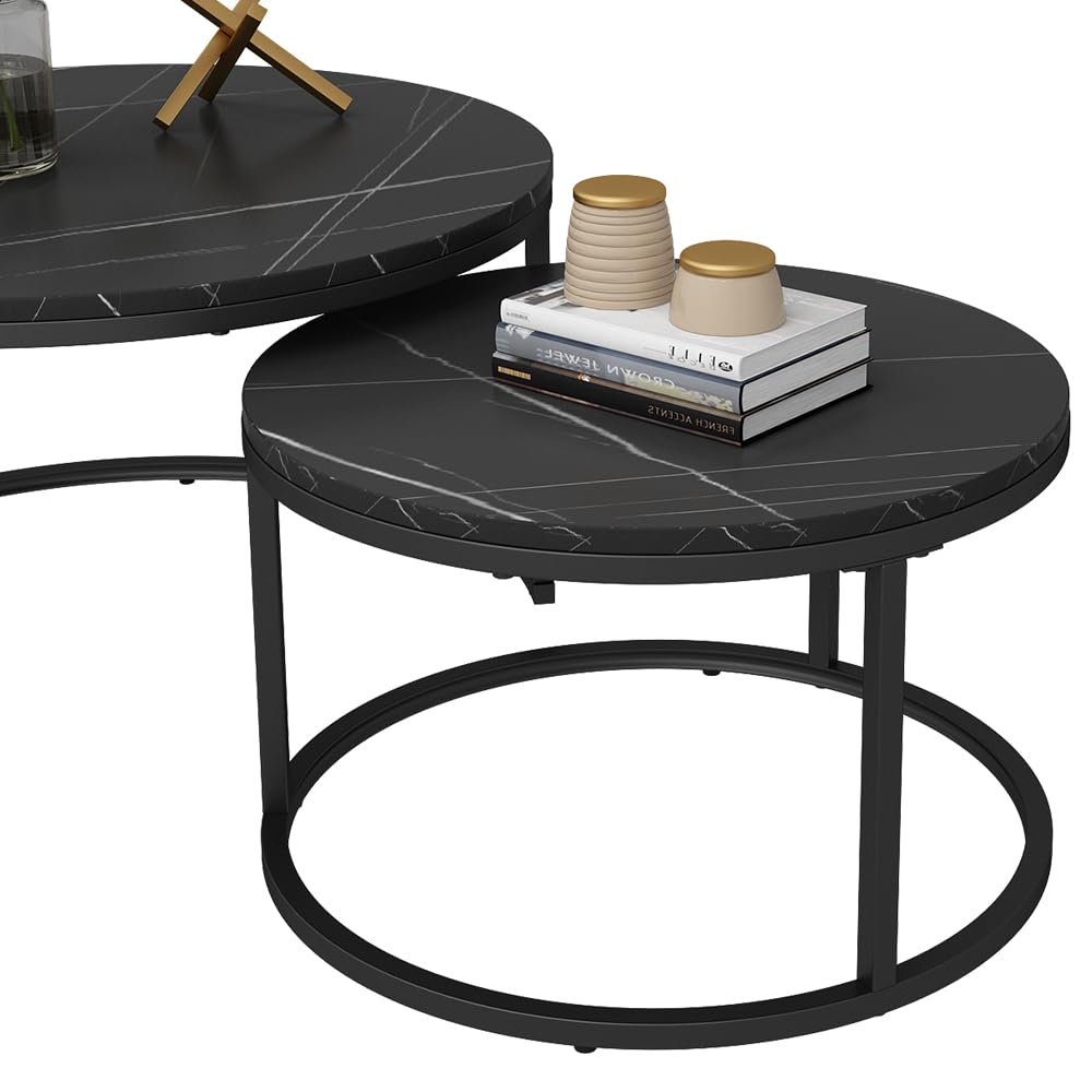 Vicco Couchtisch-Set Montreal, Schwarz, 77 x 40 cm 2 Teile, platzsparend klappbar und vielseitig kombinierbar