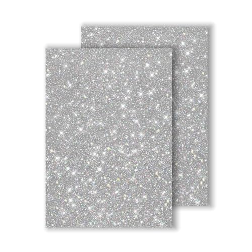 Image of Acrylic Sheets Both-Side Glitter Acrylic Sheets 1 /8 Thick for Laser Cutting Engraving Plexiglass Sheets for Art Design Crafting DIY Home Decore Festival Ornaments (2, Silver, 8X12inch)