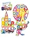 Maxesla Deluxe 126 Pezzi Costruzioni Magnetiche per Bambini, Plastica ABS Alimentare Atossica Giochi Magnetici Per Bambini e Bambine, Giochi Bambina 3 4 5 6 7 8 Anni Giochi Magnetici Per Bambini