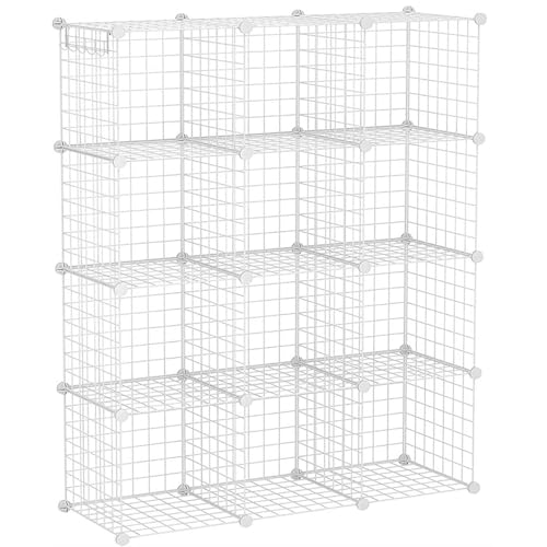 Opiniones y reviews de Estanterías y almacenaje del mes. 41 Estanteria Modular Malla Almacenamiento de 12 cubos Montaje DIY,Organizador de Almacenamiento de Cubos de Alambre con Tabique de Plástico PP ,Estantería Modular Apto para...