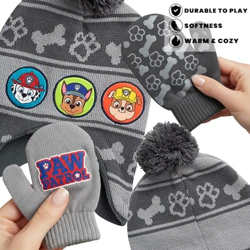Image of Nickelodeon Boys Paw Patrol Winter Hat, 2 Pair Gloves or Mittens (Toddler /Little Boys)