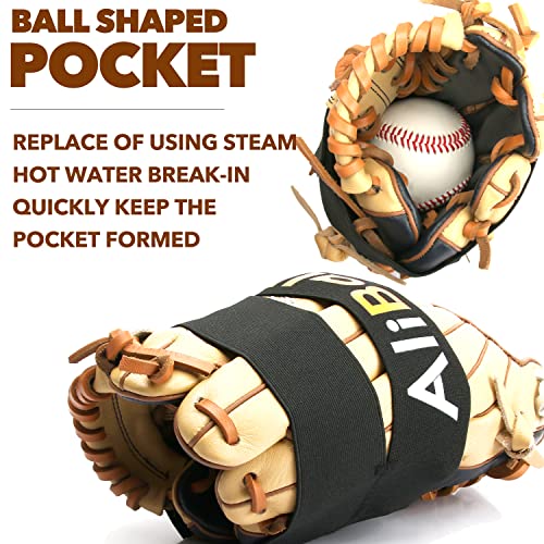 Aliball Baseball Glove Breakin Kit, Real One-Piece Solid Construction Baseball Glove Mallet, Glove Wrap，Plastic Ball Used To Shape The Glove, 3 Piece Set For Glove Mallet Kit (Black) #TOP2