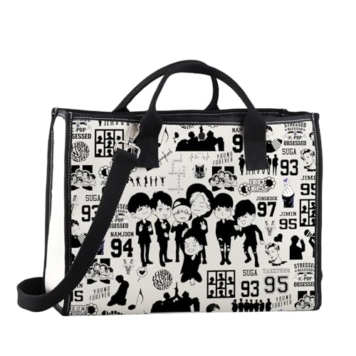 Sac fourre-tout personnages chanteurs imprimé cabas musique en toile