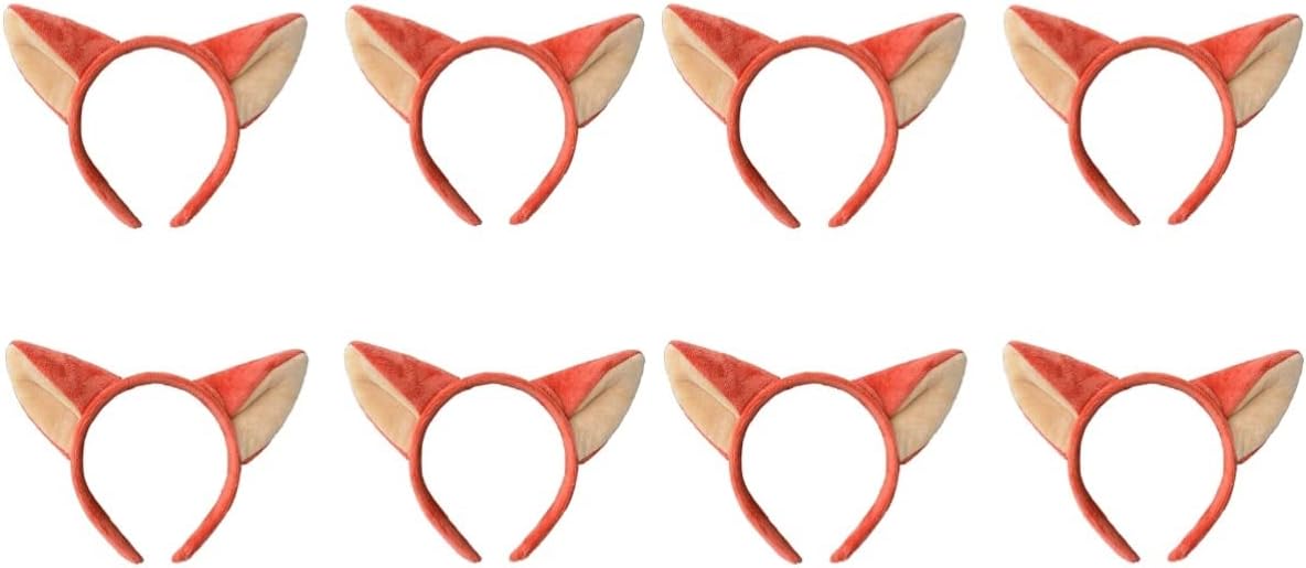 Cartoon Fox Animal Ear Headband - Plush Headwear for Girls Aged 5-12 Years Old, Halloween, Cosplay, Fancy Dress Party - Pink, Yellow