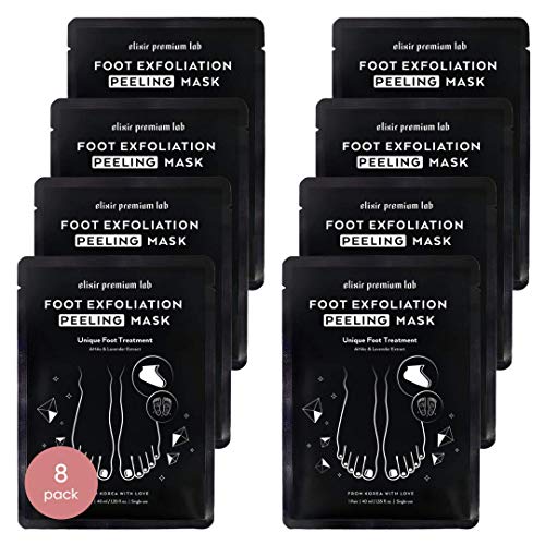 Peel Mask for Dry Hard Feet – Dead Skin & Callus Remover – Foot Spa Experience at Home for Baby Soft Feet – Large Size Exfoliating Socks for Woman and Man – Foot Care Treatment for Healthy Feet 8 Pack