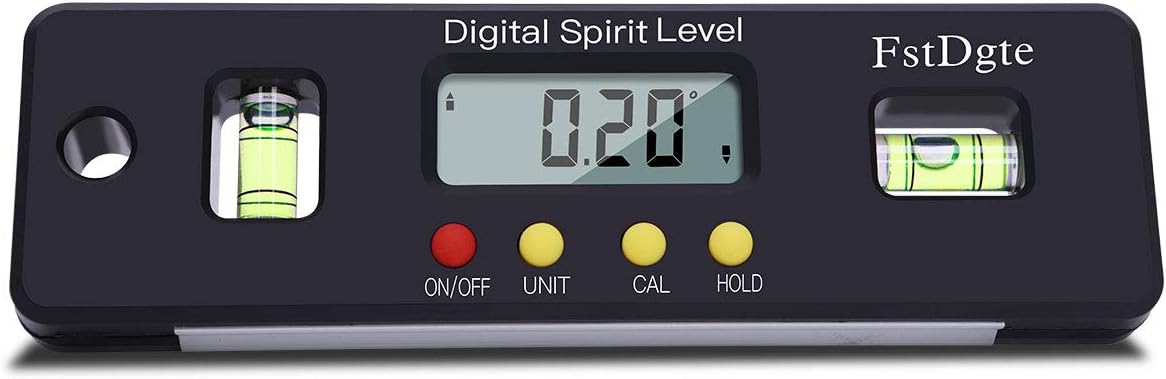 Magnetic Torpedo Level Tool, Digital Carpenter Beam Spirit Leveler Plumb/Level/45-Degree Measuring Shock Resistant Level with Standard and Metric Rulers 6 inch