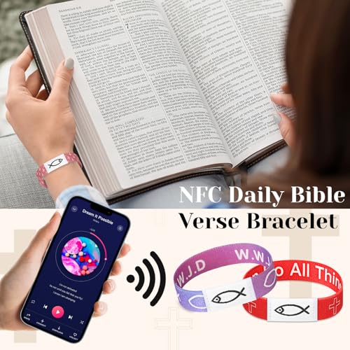 10 Pcs Bible Verse Bracelets with NFC Function for Women Men Adult Teens Wristband Christian Jesus Gift3