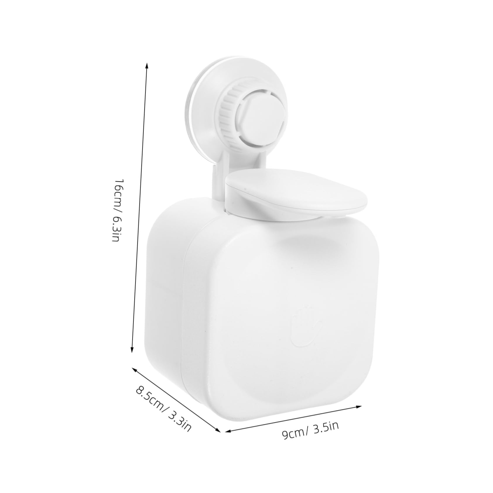 Cabilock Wall Mounted Suction Cup Soap Dispenser Liquid Bottle Container Easy Installation Bathroom Accessory Refillable for Shower Gel Shampoo Lotion White Color Design