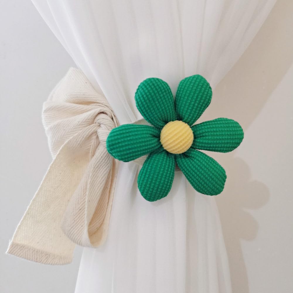 Alzapaños de cortina con flores OUdini paquete de 2 sujetacortinas decorativos para ventana hogar