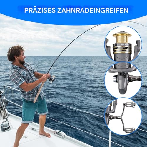 Moulinet de pêche 5.2:1 pour surfcasting et eau douce avec double levier - 2