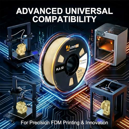 Image of LOVOON PLA Filament 1.75mm, 3D Printer Filament Dimensional Accuracy + /- 0.02mm, Neatly Wound 3D Printing Filament, Fit Most FDM 3D Printers, 1KG Spool(2.2lbs), Beige