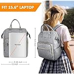 Ytonet Backpack for Women, 15.6 Inch Bookbag for Women Laptop Bookbag, Wide Open Anti-Theft Teacher Backpack College School Work Nurse Bag, Water Resistant Business Computer Bag, Grey - Image 2