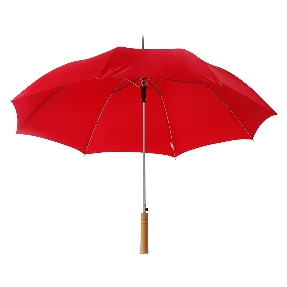 eBuyGB Pack of 6 Automatic Wedding Photographer Parasol Folding Umbrella, Long Umbrella with Stick Handle Rain Stick Umbrella, Umbrella, Colourful - Red 37 Inch / 94cm Span 84cm Length