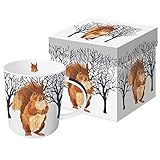 Paperproducts Design Mug In Gift Box Featuring Winter Squirrel Design, 5 x 4 x 4