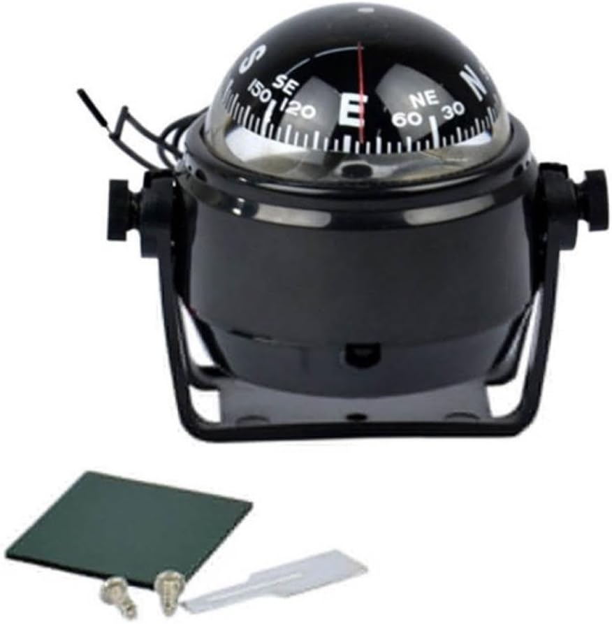 Waterproof Nautical Compass for Marine Boat Pivoting Electronic LED Light Navigation Positioning