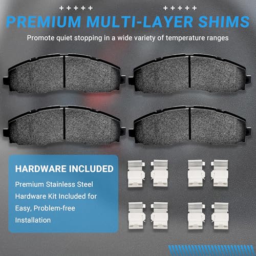 Image of Brake Pads Rear Set Compatible with Ford F-250 F-350 F-450 Super Duty 6.2L / 6.7L / 7.3L Automotive Replacement Rear Brakes Semi-Metallic D1691