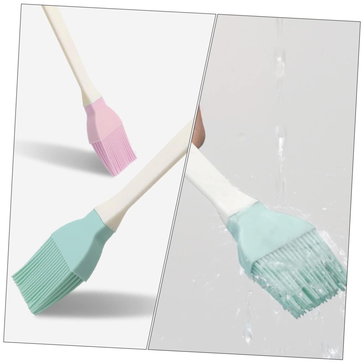 BCOATH 4pcs Multipurpose Silicone Brush for Kitchen Gadgets Easy to Clean Random Color for Cooking Baking and Grilling