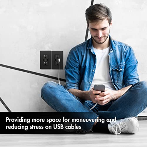 Usb C Outlet Pd 24W Power Delivery Receptacle 4.8A, Receptacle In-Wall Charger With 15 Amp, 125 Volt Tamper-Resistant Outlet, Black Not For Laptops Glossy Black(Usb C Pd 1Pack) #TOP6