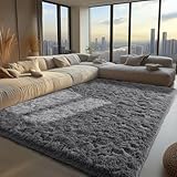 Zentavio Soft Area Rugs for Living Room Bedroom 4x6 Feet Fluffy Fuzzy Furry Shaggy Aesthetic Carpet, Plush High Pile Floor Rug for Nursery Kids Room Dorm Home Decor
