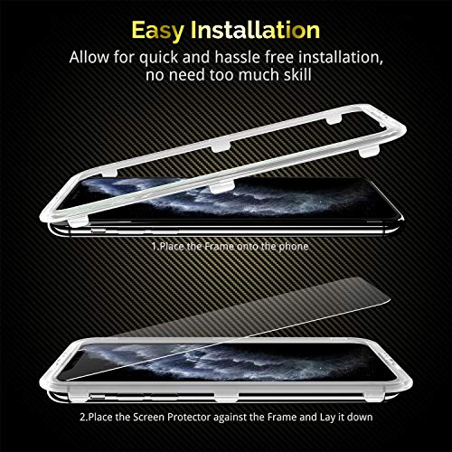 Image of UNBREAKcable 3-Pack Screen Protector for iPhone 11 Pro Max /iPhone Xs Max, Double Shatterproof Tempered Glass [Easy Installation Frame] [9H Hardness] [HD Clear] [Case Friendly] for iPhone 6.5 inch