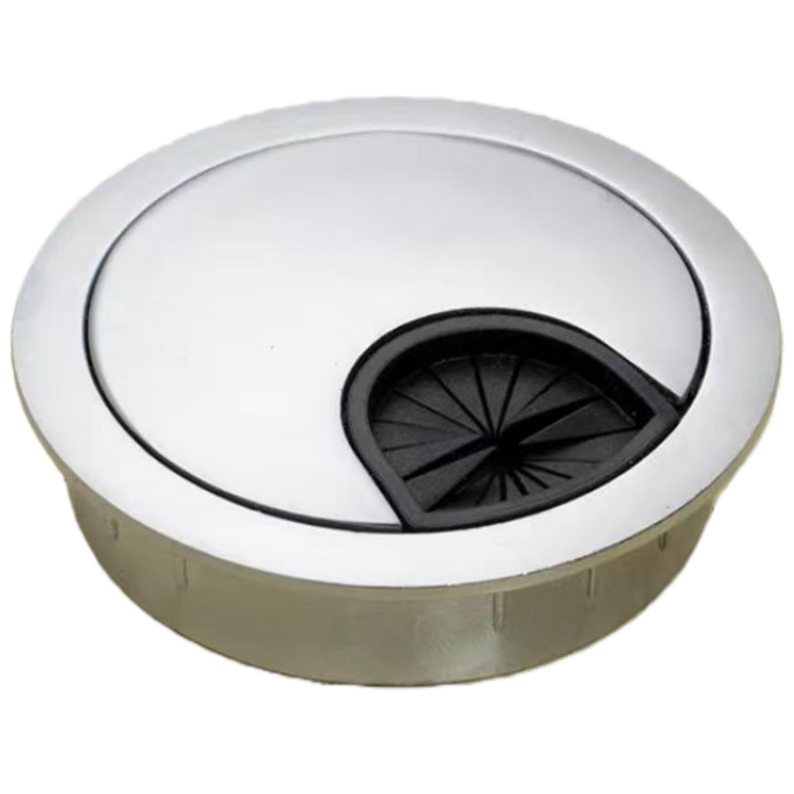 Passacavi Coperture for fori for porte, Passacavo for scrivania in lega di zinco, Copertura for fori rotondi da 50/53/60/80 mm, Organizzatore for cavi, 4 pezzi | Pearl Silver,80mm